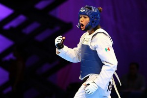 Veracruz, Veracruz, 17 de noviembre de 2014. Maria del Roario Espinoza de México durante la competencia de Tae Kwon Do categoria 53 kg de los Juegos Centroamericanos y del Caribe Veracruz 2014, celebrado en el WTC. Foto: Imago7/ Hugo Avila