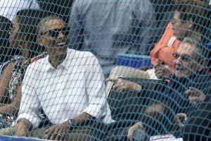 Cuban President Raul Castro, right,  and U.S. President Barack Obama attend a baseball match between the Tampa Bay Rays and  the Cuban national baseball team in Havana, Cuba, Tuesday, March 22, 2016. The crowd roared as Obama and Cuban President Raul Castro entered the stadium and walked toward their seats in the VIP section behind home plate. It's the first game featuring an MLB team in Cuba since the Baltimore Orioles played in the country in 1999. (Ismael Francisco/Cubadebate via AP)