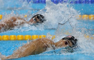 United States' Michael Phelps and United States' Ryan Lochte, left, compete in a semifinal of the men's 200-meter individual medley during the swimming competitions at the 2016 Summer Olympics, Wednesday, Aug. 10, 2016, in Rio de Janeiro, Brazil. (AP Photo/Lee Jin-man)