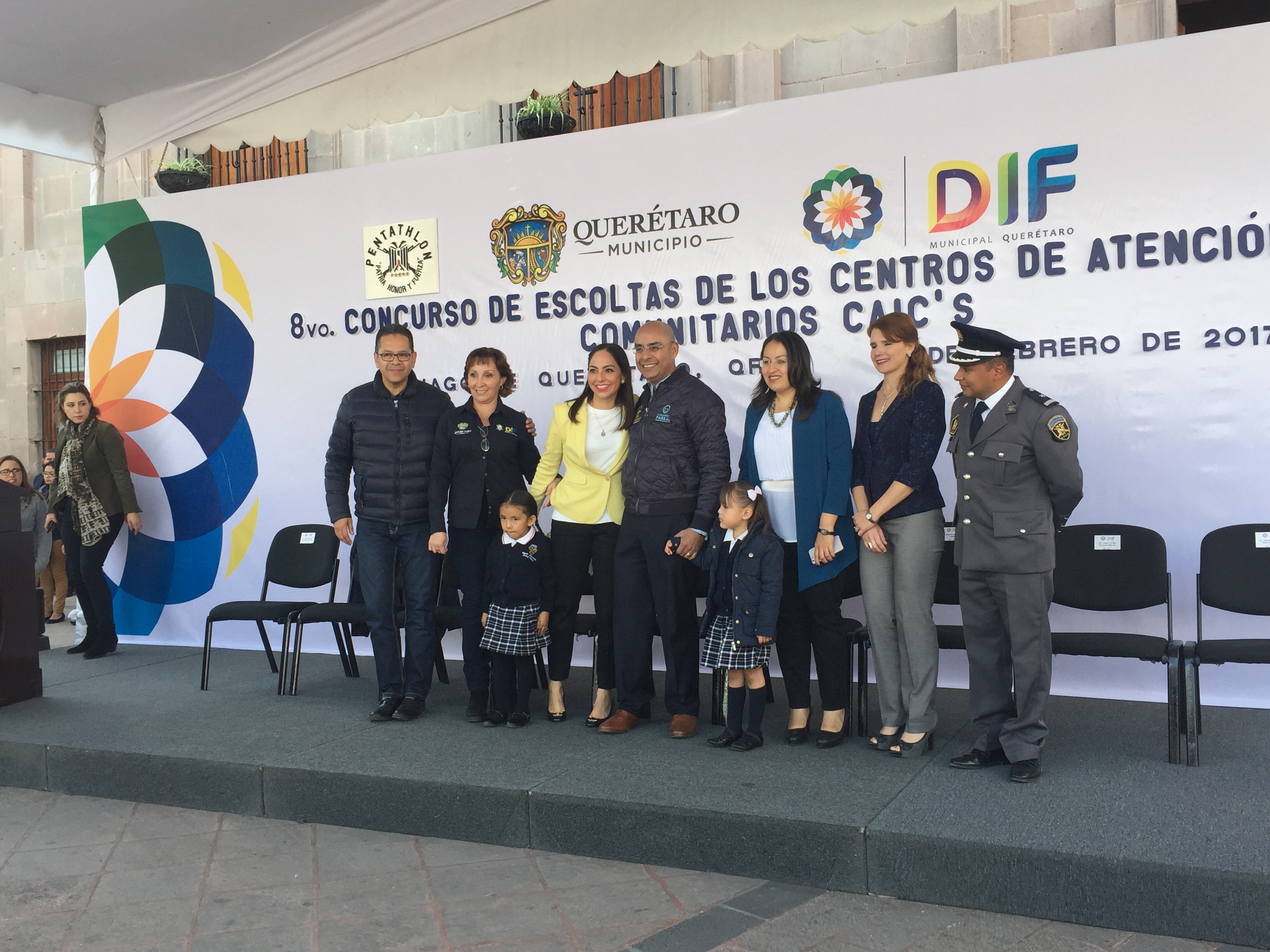  Realizan 8° concurso de escoltas Centros de Atención Infantil del municipio de Querétaro