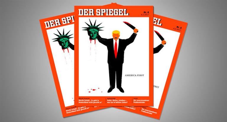  Polémica en Alemania por una sangrienta portada sobre Trump
