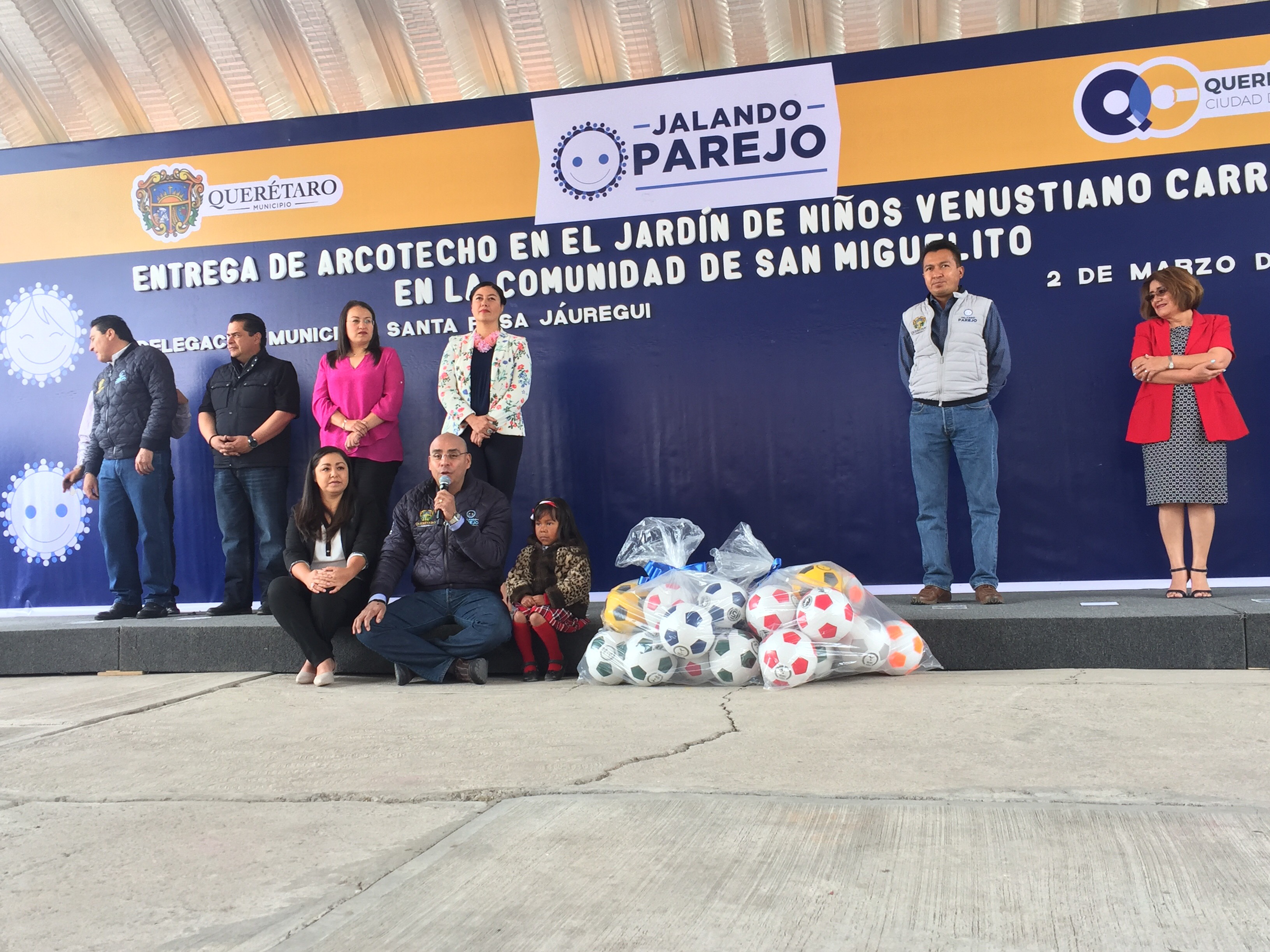  Municipio de Querétaro entrega arcotecho en jardín de niños de Santa Rosa Jáuregui