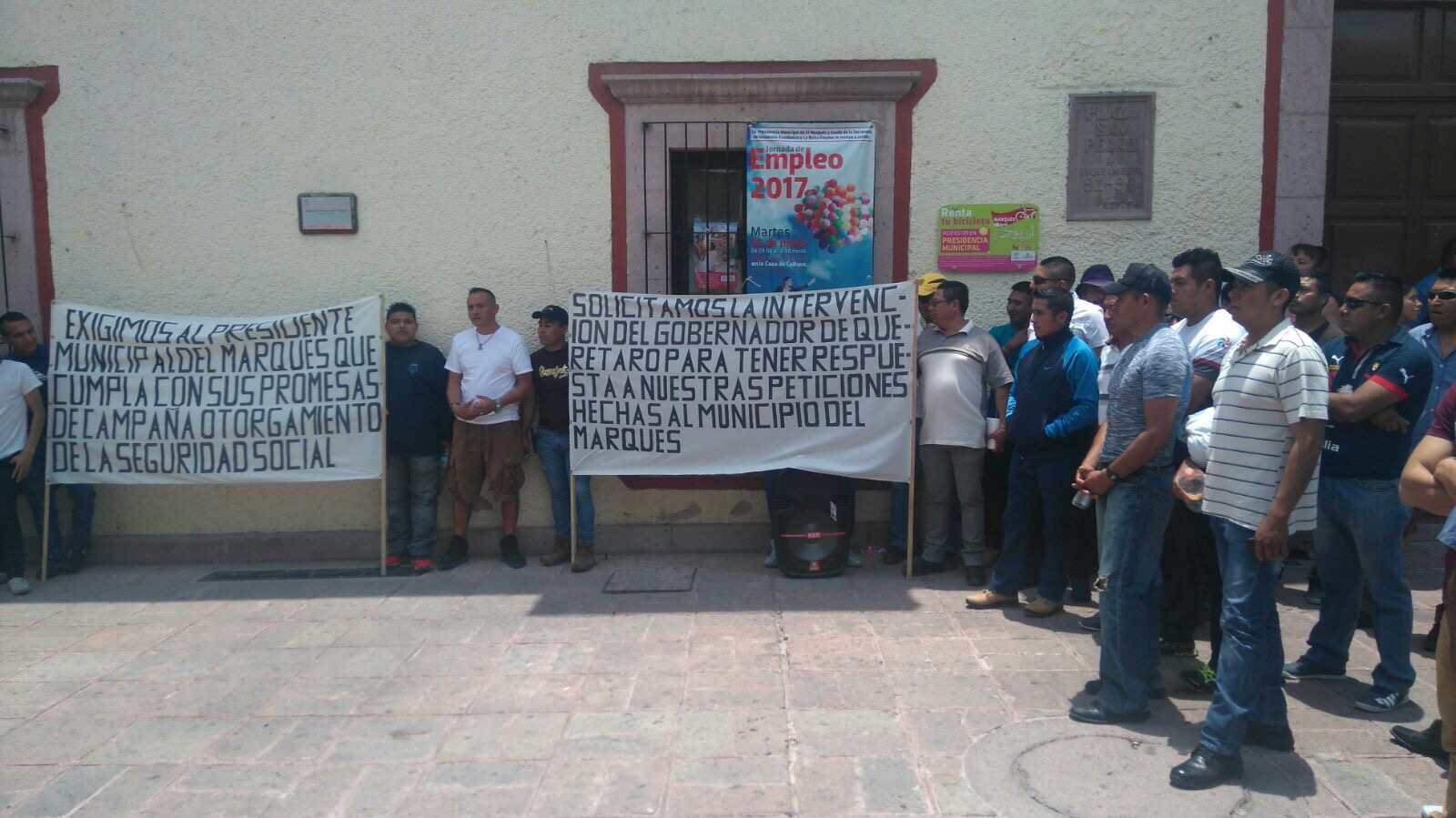  Policías de El Marqués vuelven a manifestarse para exigir mejores condiciones laborales