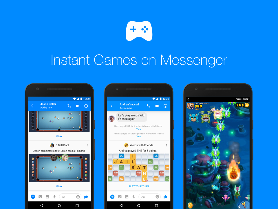  Los juegos para Facebook Messenger ya están disponibles