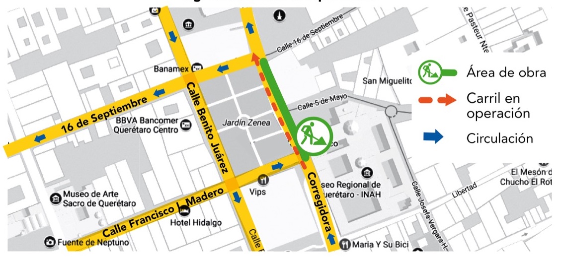  Habrá cierre parcial en calle Corregidora este martes 18 de julio