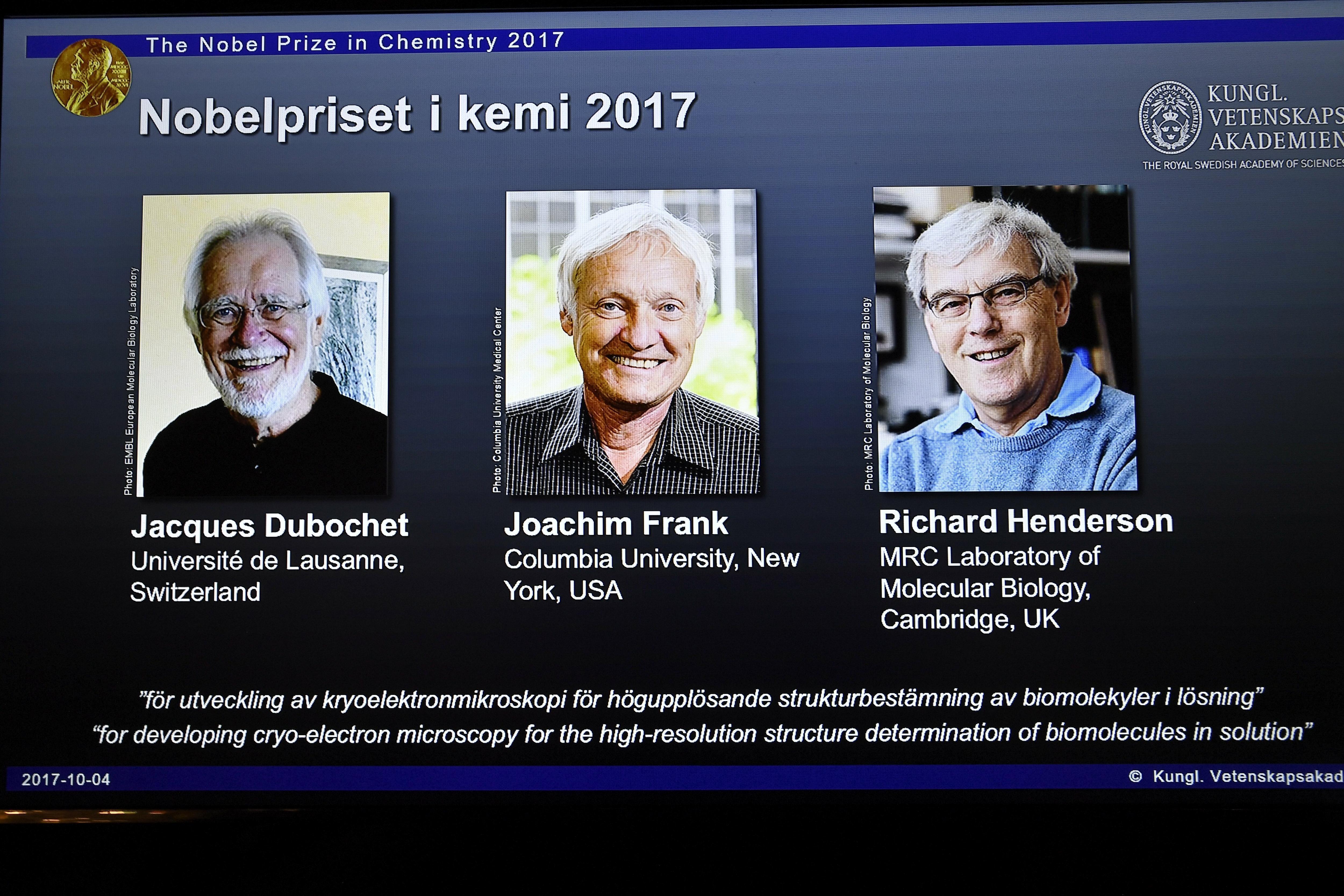  Tres investigadores de microscopía biomolecular ganan el Nobel de Química