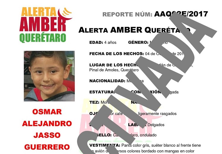  Desactivan Alerta Amber por el caso de Osmar Alejandro; el menor aún sigue sin ser localizado