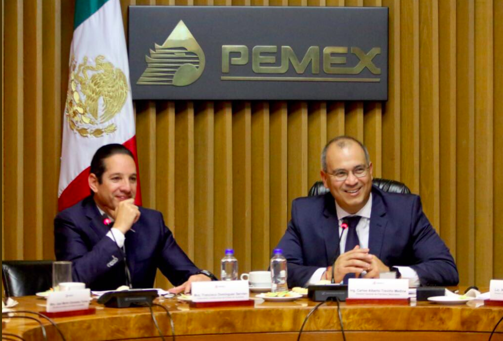  Gobernador de Querétaro y director general de Pemex se reúnen para dialogar sobre robo de hidrocarburos
