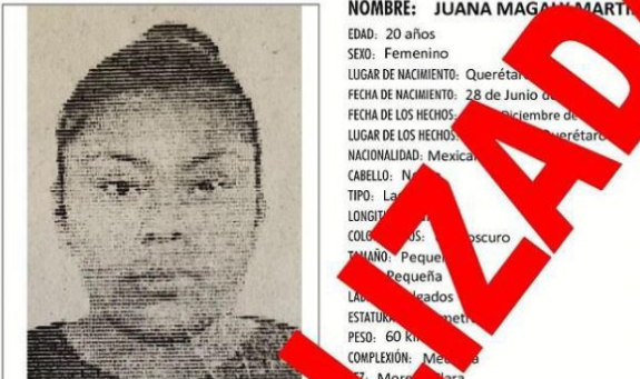  Desactivan Protocolo Alba para Juana Magaly Martínez Salazar