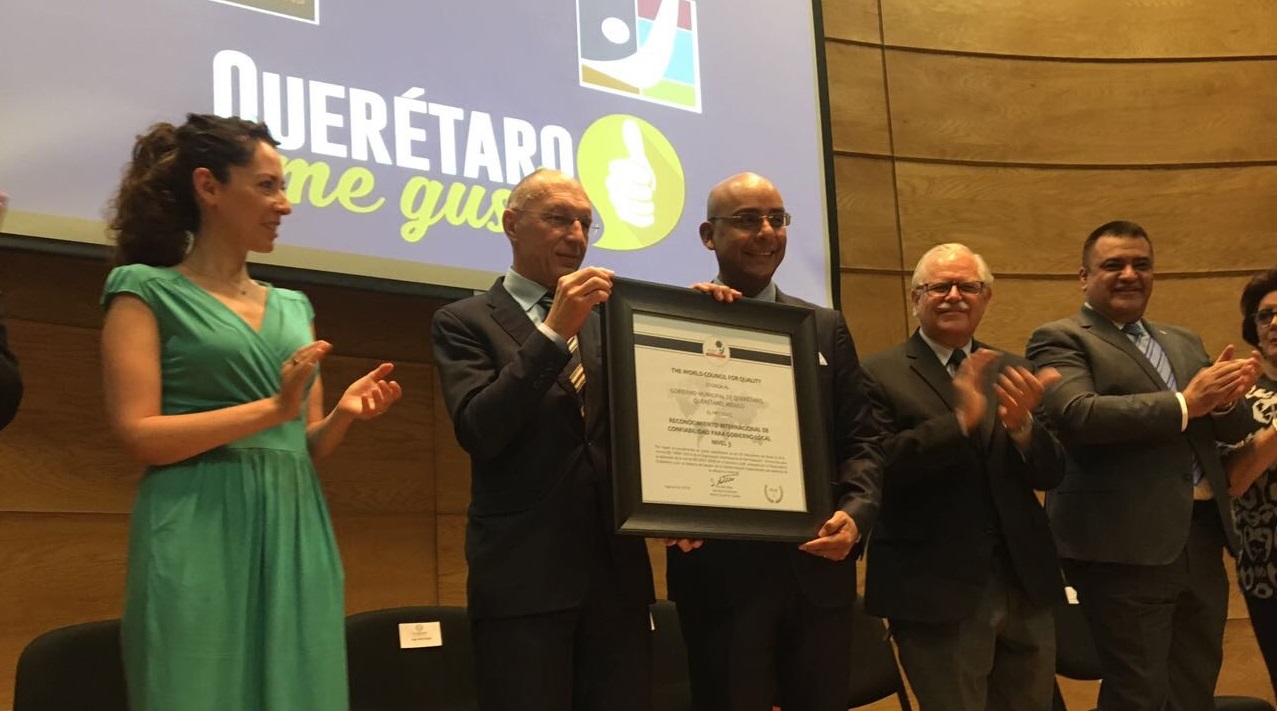  Recibe municipio de QuerA�taro reconocimiento internacional de confiabilidad