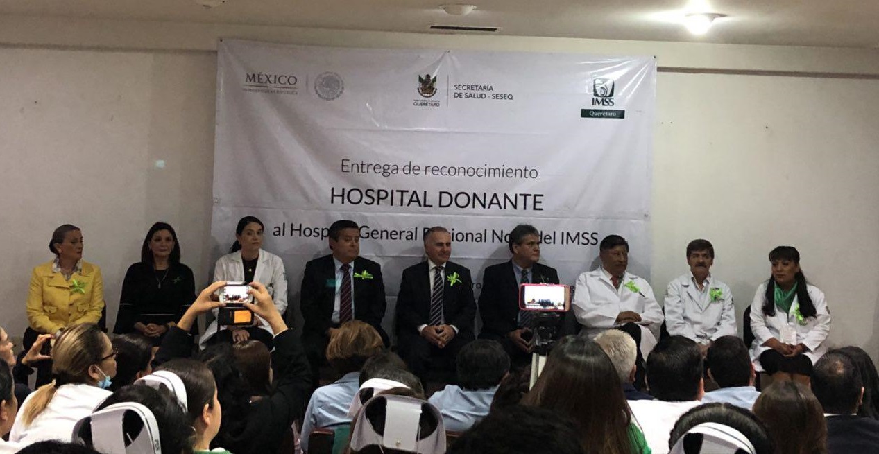  Entregan reconocimiento al hospital del IMSS por ser 1° lugar en donaciones en Querétaro