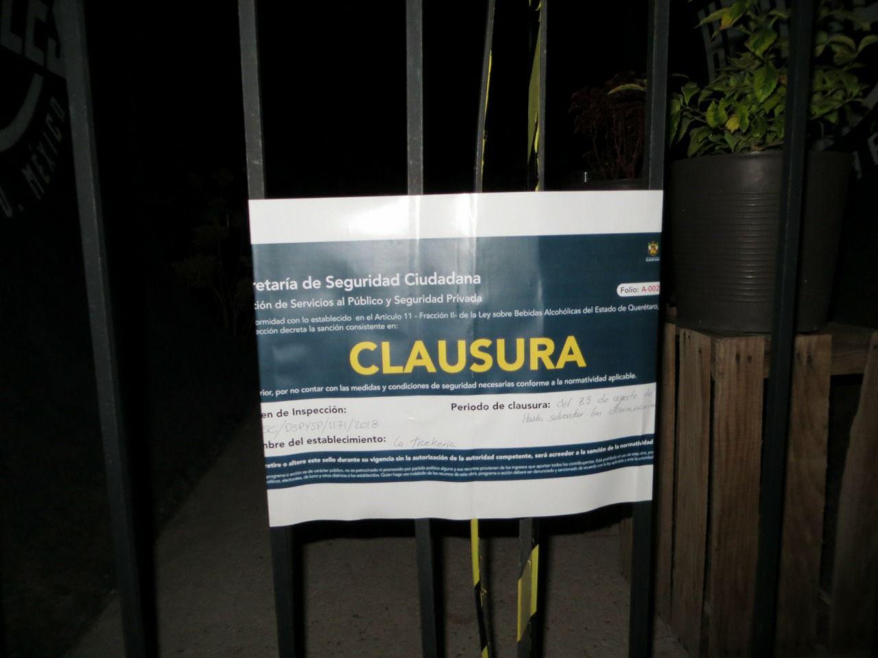  Personal de la SSC clausuró un establecimiento en El Marqués
