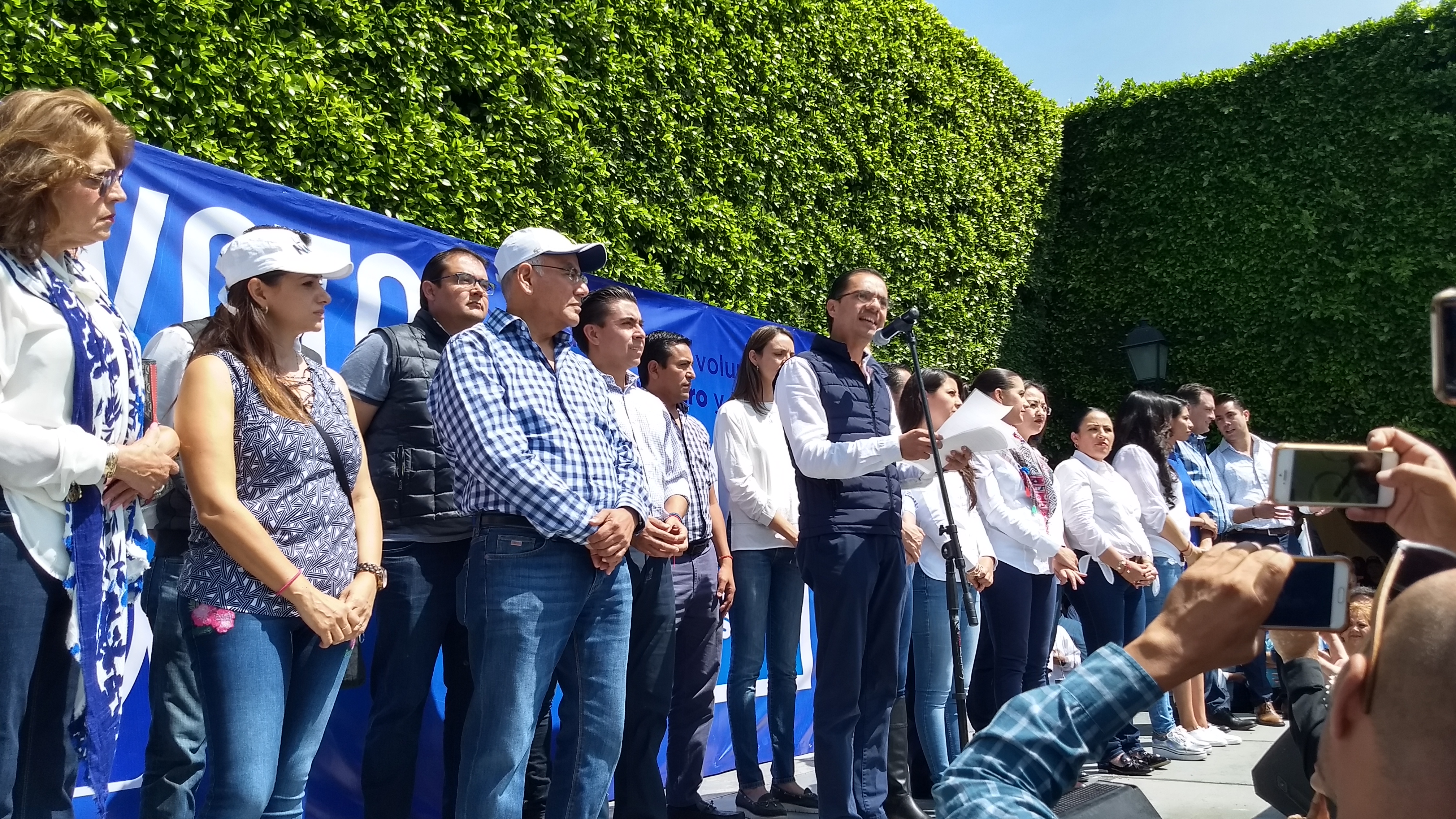  Protestan panistas en el Jardín Guerrero por anulación de elecciones en Querétaro y Humilpan