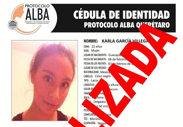  Desactivan Protocolo Alba; localizan a Karla García