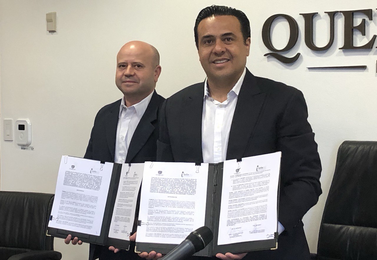  Signan municipio de Querétaro e Infoqro convenio para fortalecer figura de gobierno abierto