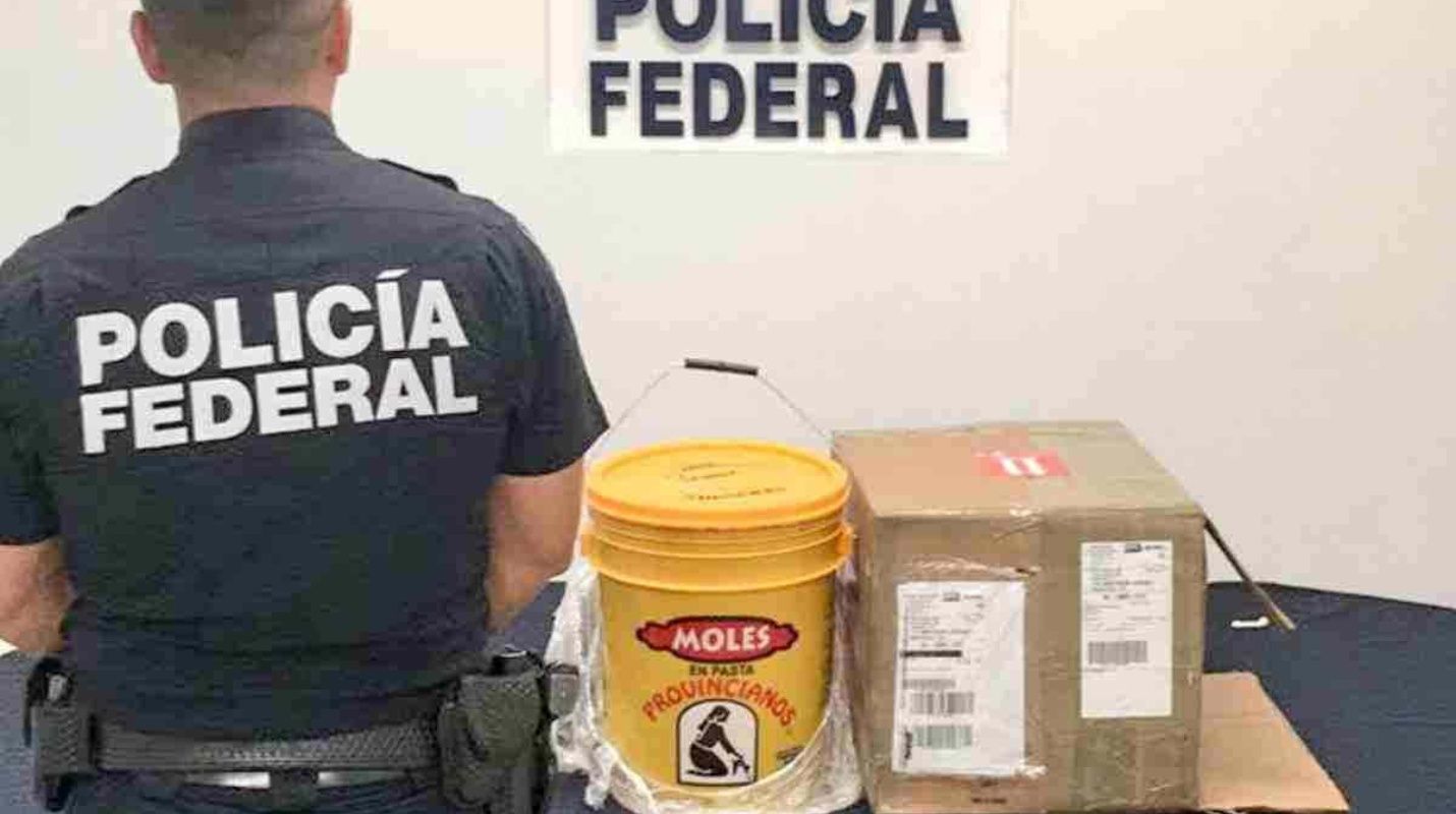  Confisca Policía Federal 5 kilos de heroína oculta en mole con destino a Nueva York