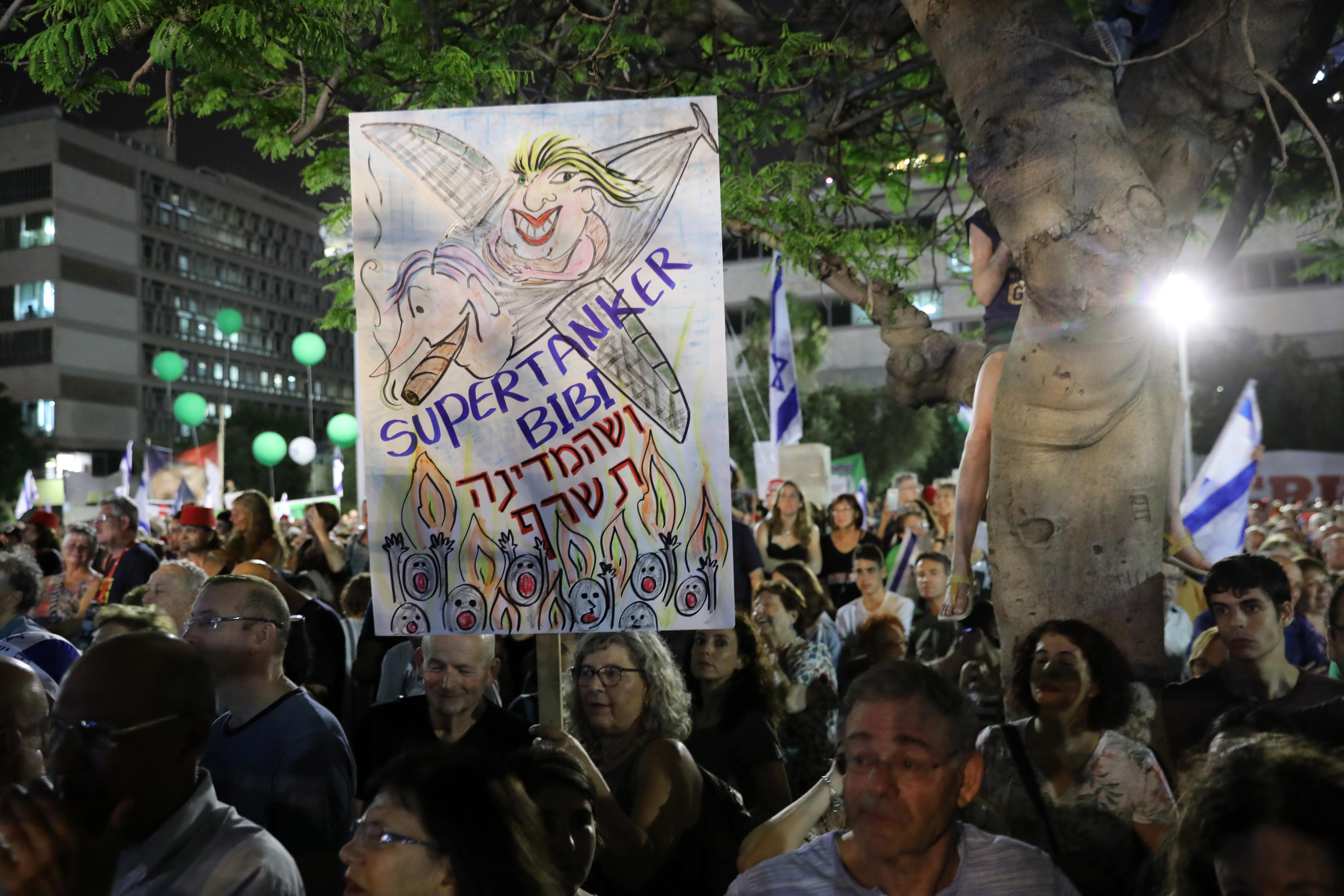  Protestan masivamente en Israel en contra de Benjamín Netanyahu