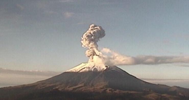  Popocatépetl registra cinco explosiones en las últimas 24 horas