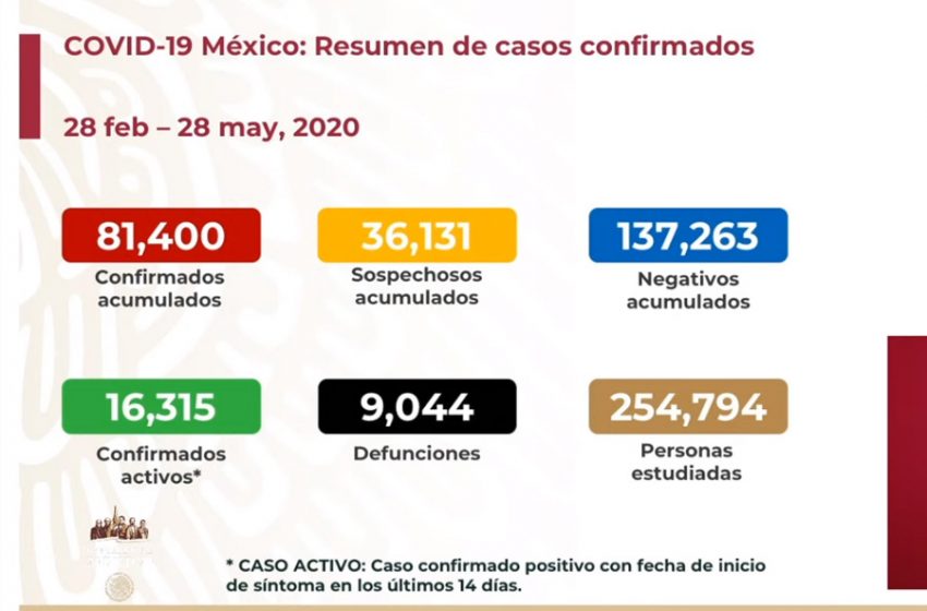  81 mil 400 casos confirmados de COVID-19 registra México hasta este jueves