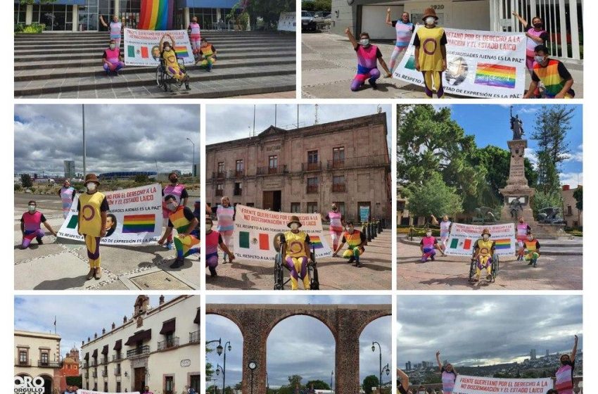  Pese a contingencia, banderas arcoíris salen a las calles de Querétaro para celebrar Día del Orgullo LGBTI+