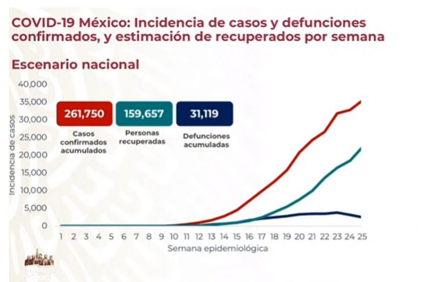  Casi cinco mil casos nuevos de COVID-19 en México para este lunes
