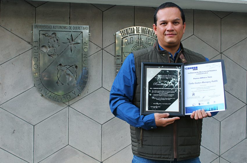  Recibe profesor de la UAQ SJR premio nacional de robótica por Mejor Tesis de Doctorado