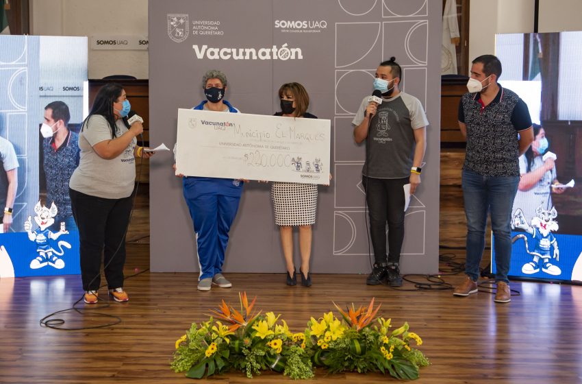  El Marqués también dona al Vacunatón; entregó 220 mil pesos a la UAQ