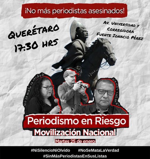  #NoSeMataLaVerdad: Querétaro se suma a movilizaciones nacionales por el asesinato de periodistas