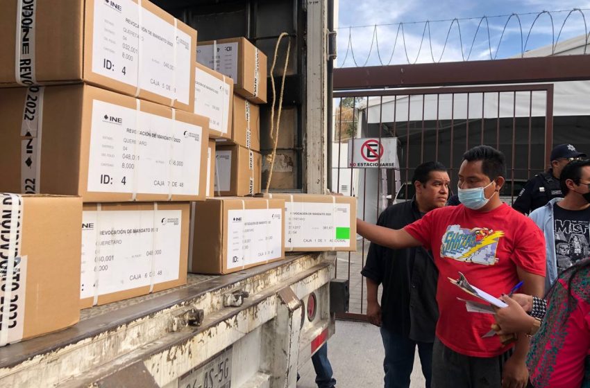  Llega a Querétaro paquete con las boletas para la Revocación de Mandato