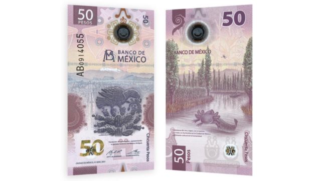  El ajolote de 50 pesos gana el Premio de Billete del Año del IBNS