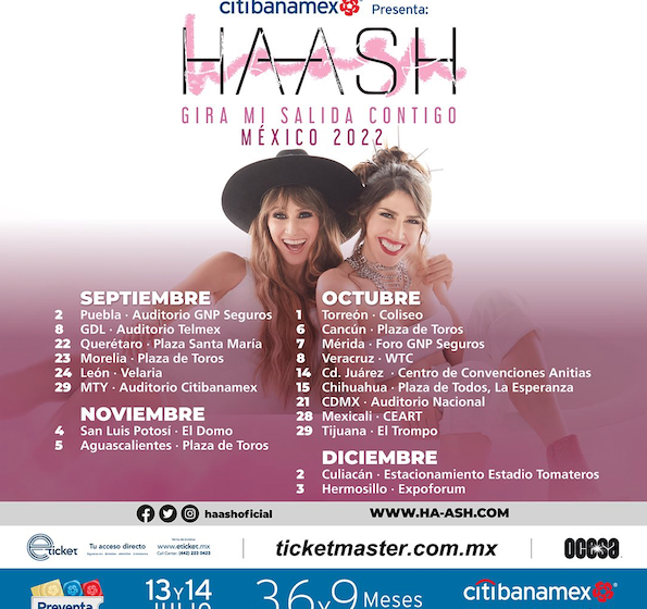  Regresa Ha-Ash con su nueva gira a Querétaro