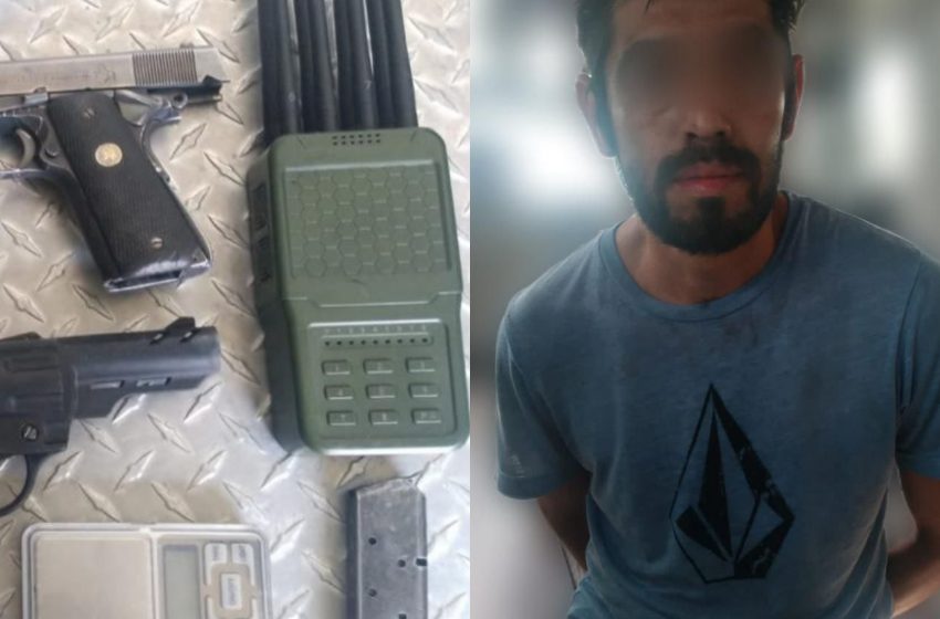  PoEs detiene a hombre con armas, droga e inhibidor de señal