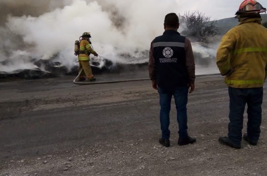  Queda controlado incendio en San Javier, Cadereyta