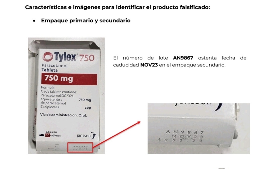  Cofepris emite alerta por producto falsificado: Tylex 750