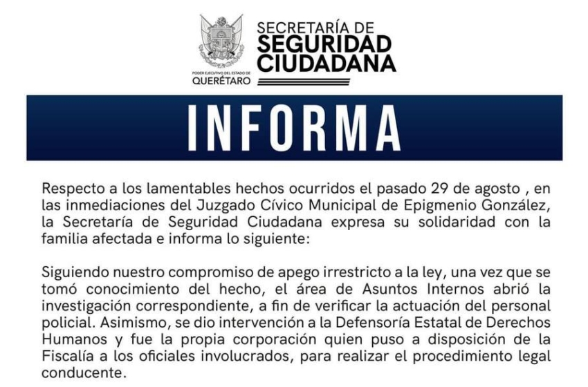  SSC emite posicionamiento respecto al presunto homicidio de Ariel Guzmán a manos de policías