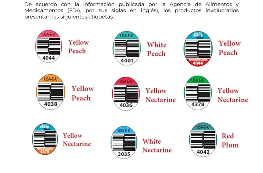  Detectan posible contaminación en ciruelas, melocotones y nectarinas