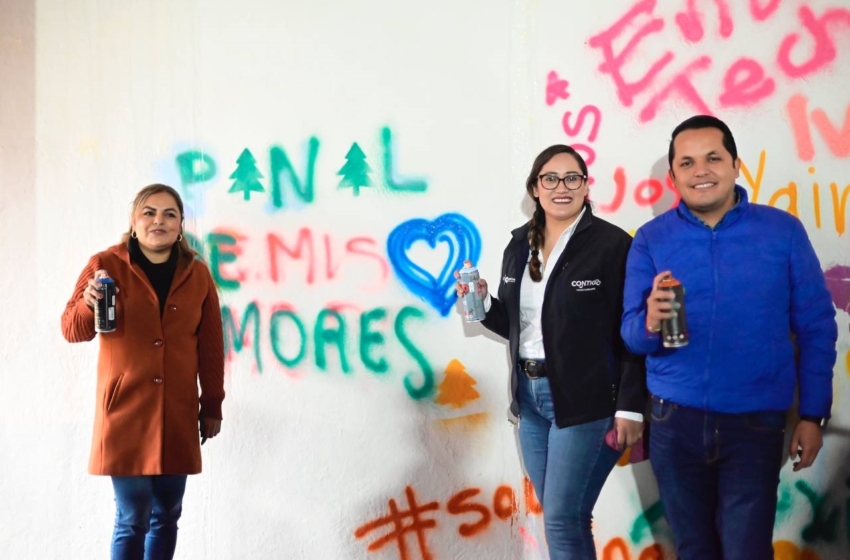  Arranca proyecto de pinta de murales y fachadas en Pinal de Amoles