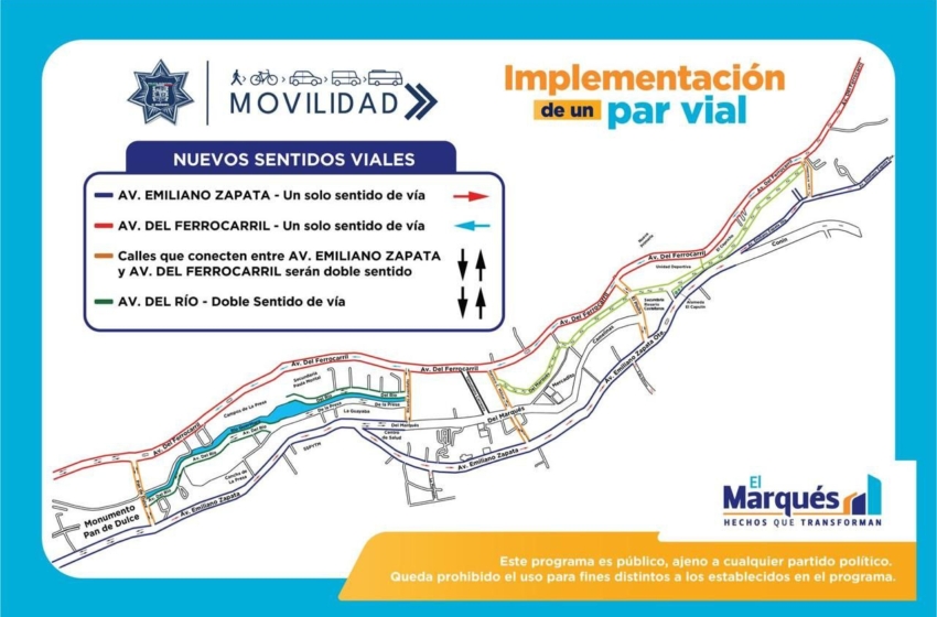  El Marqués actualiza sentidos viales en La Cañada para mejorar la movilidad vehicular