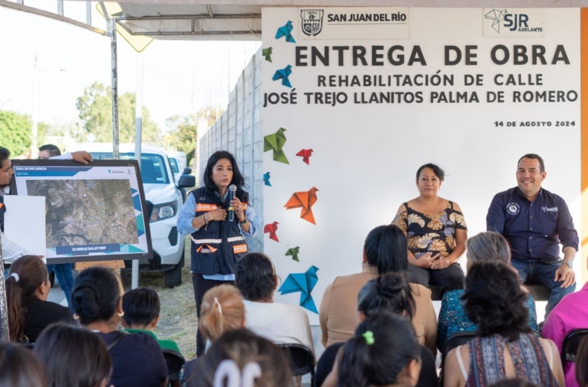  Roberto Cabrera entrega rehabilitación de calle en Llanitos Palma de Romero con más de 3.6 mdp de inversión