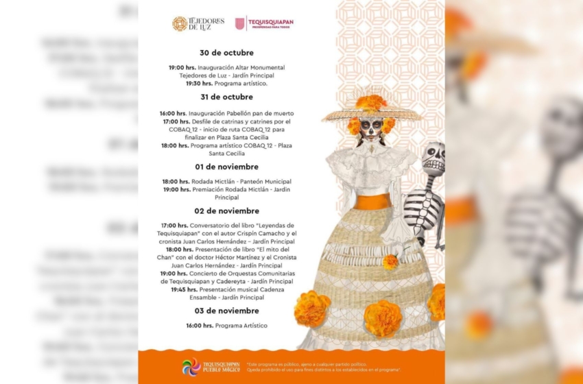  Tequisquiapan invita a recordar a nuestros seres queridos con el festival de Día de Muertos “Tejedores de Luz”