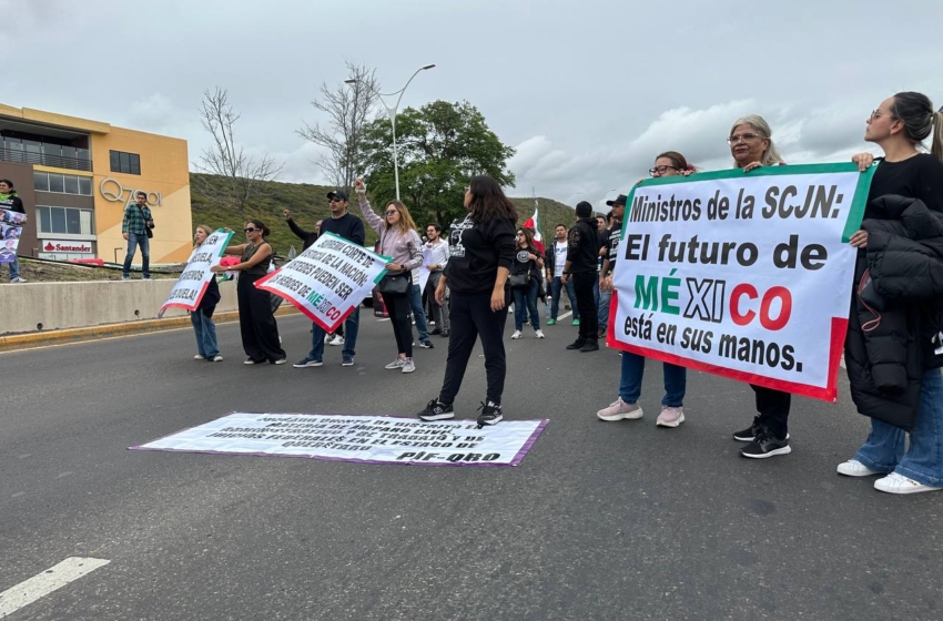  Trabajadores del Poder Judicial se manifiestan en prolongación Bernardo Quintana