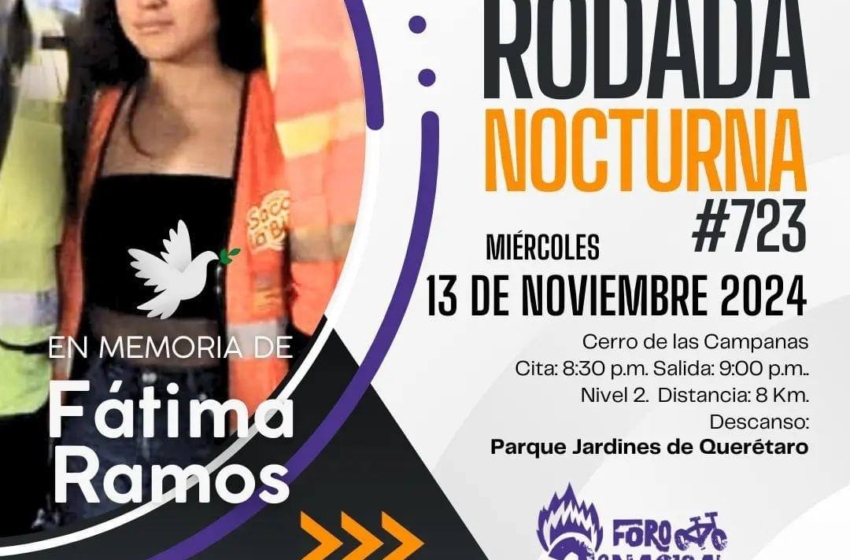  Llaman a rodada y marcha en homenaje a Fátima Ramos y muertos en masacre del Bar Cantaritos