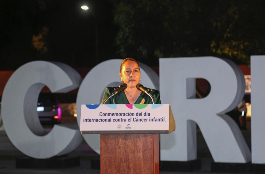  Iluminan la Pirámide de El Pueblito para conmemorar el Día Internacional del Cáncer Infantil en Querétaro