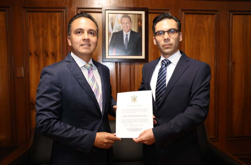  Designa Eric Gudiño al Subsecretario de Desarrollo Político y Social