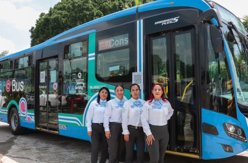 AMEQ y Corregidora renuevan con nuevas unidades la ruta L57 de Qrobús