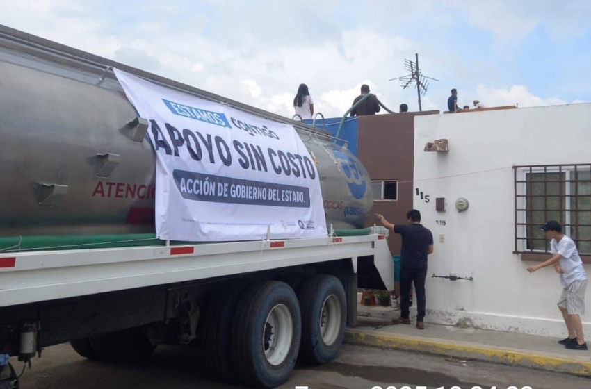  Municipio y CEA garantizan suministro de agua con 60 pipas y 30 mil bidones en Querétaro