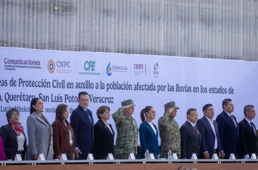  Kuri acompaña a Sheinbaum en reconocimiento por aplicación de planes DN-III-E y Marina tras contingencia por lluvias