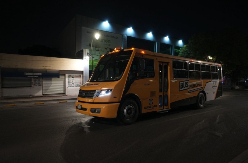  Amplían transporte nocturno gratuito en Querétaro durante la noche de Año Nuevo