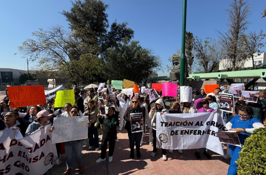  “¡Martha Eloísa, cobarde!”: enfermería del IMSS protesta en Querétaro por despidos