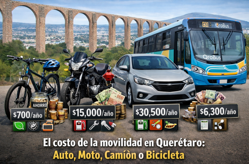  Auto, moto, camión o bicicleta: el costo de la movilidad en Querétaro